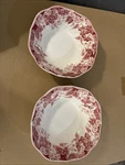 Vintage Johnson Brothers Strawberry Fair Square Cereal Bowls Set Of 2. Fixed Price $27.99.