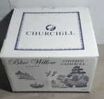 Churchill Blue Willow Covered Casserole Vegetable Bowl With Handles 9 Inch. Fixed Price $39.99.