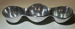 Nambe MT0587 Triple Condiment Server, Alloy Metal - Silver By Steve Cozzolino. Fixed Price $64.99.