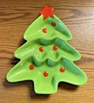Mudpie Christmas Tree Dish Candy Nuts Cookies Three Sections. Fixed Price $12.00.