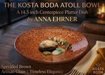Kosta Boda Atoll Glass Bowl 14.5 In Brown Anna Ehrner Centerpiece Platter Dish. Fixed Price $45.00.