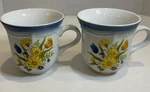 Mikasa Amy Country Club Mug Cup Yellow Flowers Blue Trim Speckled Ca 508 Vintage. Fixed Price $9.41.