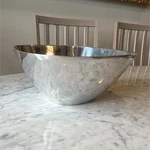 Pottery Barn Barona Bowl Large Silver Metal Modern Square Serving. Fixed Price $40.00.