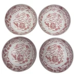 4- Rachel Ashwell Red Themed Melamine Salad/pasta Bowl Set 7.5" New!. Fixed Price $24.95.