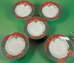 Misono Christmas Fantasy 8724 Bowl Set Of 5 Soup Salad Reindeer Festive Holiday. Fixed Price $35.00.