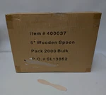 2000 Pcs Wooden Ice Cream Bulk Disposable Tasting Spoons Set 5" X 3/4". Fixed Price $29.95.