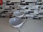3 Tier Collapsible Silver Stand With Porcelain Oval Serving Bowls Towle Living. Fixed Price $24.99.