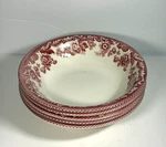 Spode Delamere Cranberry Coupe Soup Cereal Bowl Set Of 5 Red Floral 1/8". Fixed Price $69.99.
