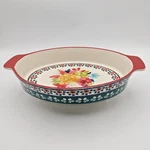 Pioneer Woman Floral 12 Oval Baking Casserole Dish Red Handles 2918DMT. Fixed Price $16.99.