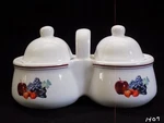 Houston Harvest Gifts Jam/jelly Condiment Bowls W/handle Lids #1812FY04. Fixed Price $6.75.