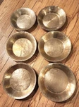 Set Of 6 Antique Hand Hammered Brass Bowls 4- 11" 2-10". Fixed Price $45.00.