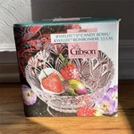 Gibson Jewelite Crystal Candy Bowl Clear Glossy Cut Glass 5 In Round. Fixed Price $10.00.