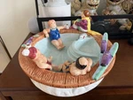 Vintage Rare Lotus 1995 Ski Lodge Hot Tub Chip & Dip Ceramic Bowl With Repair. Fixed Price $59.99.