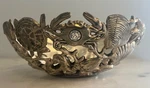 Silver Plate Decorative 10" Bowl Sea Life, Nautical By Godinger Art Co.. Fixed Price $12.00.