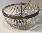 Vintage Leonard Silverplated Salad Bowl With 2 Servers, NO.349. Fixed Price $11.49.
