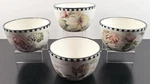 4 Pc Certified International Marche D'fleur Ice Cream Bowls Set Floral Paris Lot. Fixed Price $109.67.