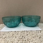 Pioneer Woman Set Of 2 6" Cereal Soup Dessert Bowls Cassie Glass Blue Teal. Fixed Price $36.00.