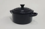 Le Creuset Mini Round Cocotte Black Onyx 10 Fl Oz. Fixed Price $39.00.