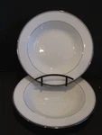 Mikasa Bone China Gothic Platinum #AK018 Set Of 2 Soup Bowls Trim. Fixed Price $24.99.