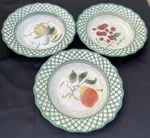 Certified Int Raymond Waites Bowls (3) Cornucopia Rimmed 8.5" Fruit Lattice. Fixed Price $15.00.