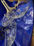 Set Of 3- 10" Vintage Glass Condiment Boat Bowls With Star David Design. Fixed Price $30.95.