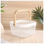 Metal Mesh Wire Basket, Mini Steel With Wooden Handle Storage Organize.... Fixed Price $26.08.
