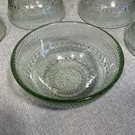 Iittala Kastehelmi Pine Green Glass Bowls Set Of 5 Oiva Toikka Finland. Fixed Price $69.86.