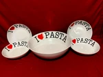 Tabletops Gallery Pasta Bowls Love Ceramic (5 Piece Set). Fixed Price $64.95.