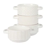 Gibson Elite Oyster Tide Embossed 6 Inch Soup Bowls With Handles. French Onio.... Fixed Price $35.99.
