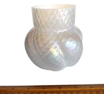 Rare Kralik Iridescent Diamond Swirl Art Nouveau Glass Rose Bowl Vase *5". Fixed Price $55.99.