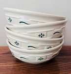 Longaberger Woven Traditions Heritage Green 7" Coupe Cereal Bowls Set Of 4. Fixed Price $76.25.