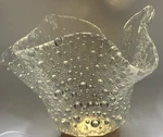Fazzoletto Heavy Clear Bubbled Modern Decorative Centerpiece Bowl. Fixed Price $120.00.