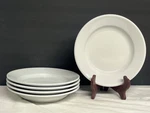 Set Of 5 Apilco Porcelaine France White 9 Soup Pasta Shallow Bowls. Fixed Price $99.99.
