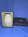 Lalique Crystal Clear Frosted Glass 5 Barbary Fig Vase W/orig. Box Signed. Fixed Price $174.99.