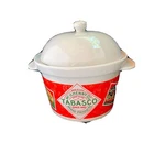 Vintage Tabasco Stoneware Lidded Slow Cooker #31857 Mcilhenny Houston Harvest. Fixed Price $22.00.
