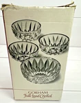 Gorham Lascala 4" Full Lead Crystal Fruit Bowls Vintage Set Of #C323 Nos. Fixed Price $75.00.
