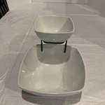 Better Homes And Gardens Square Chips Dip White Porcelain Bowl 2 Piece Set. Fixed Price $18.00.