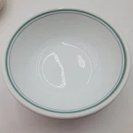 3PC Corelle Livingware Rosemary Soup Cereal Bowls White Green Blue Band. Fixed Price $11.99.
