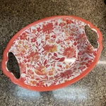 The Pioneer Women Painterly Floral Oval Serve Serving Bowl Coral. Fixed Price $14.00.