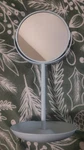 Zadro Jade Bowl Light Blue Round Tabletop Make-up Mirror Modern Plastic Frame. Fixed Price $8.00.