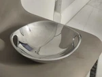 Vintage Modernist Nambe Neil Cohen 10" High Polished Metal Fruit Serving Bowl. Fixed Price $66.99.