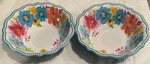 Pioneer Woman Cereal Bowl-melamine Breezy Blossoms-low Rim Set Of CERP2-534. Fixed Price $15.75.