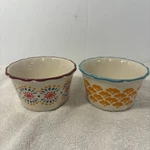 Pioneer Woman Set Of 2 Flea Market Scalloped 7OUNCE 3.75 Ramekins Butter Dish. Fixed Price $11.26.