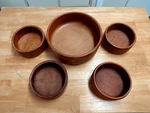 Vintage Teak Wood Salad Bowl Set Serving 1960S Mid Century Tableware. Fixed Price $35.00.