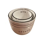Mud Pie Ceramic Olive Pits Bowls Set Of 2 White Black Farmhouse Kitchen. Fixed Price $24.95.