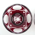 Ruby Red Cranberry Cut Clear Pedestal Bowls Set Of 4 Dessert Glass Vintage. Fixed Price $43.44.