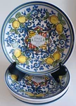 Ceramiche Italia Hand Painted 9" Pasta Bowl Set Made Italy, New. Fixed Price $65.25.
