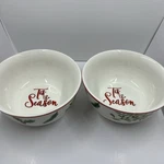 2 Royal Norfolk Tis The Season Holly Berry Soup Cereal Christmas Snack Bowls. Fixed Price $17.99.