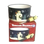Certified International Twilight Snowman Dip Bowl & Spreader As Is Glaze Crazing. Fixed Price $12.74.
