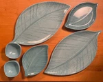 20 Pc. Presidio Blue Green Leaf Melamine Serving Set- Platter 12 Plate 6 Bowl. Fixed Price $35.99.